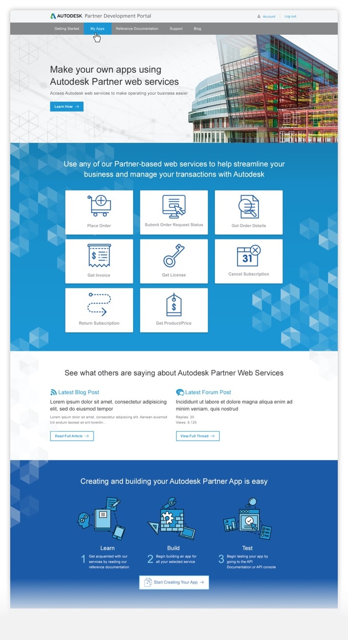 Autodesk Web Portal Website
