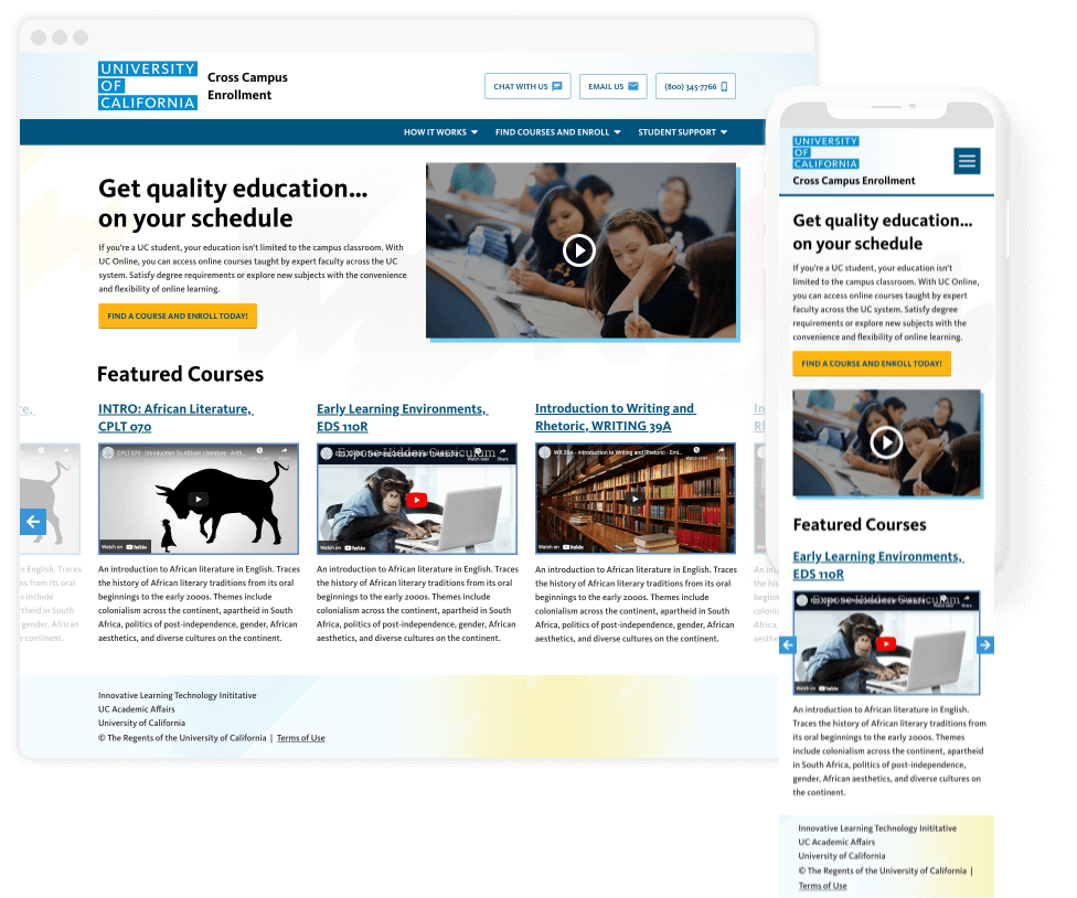University of California Cross Campus Enrollment website