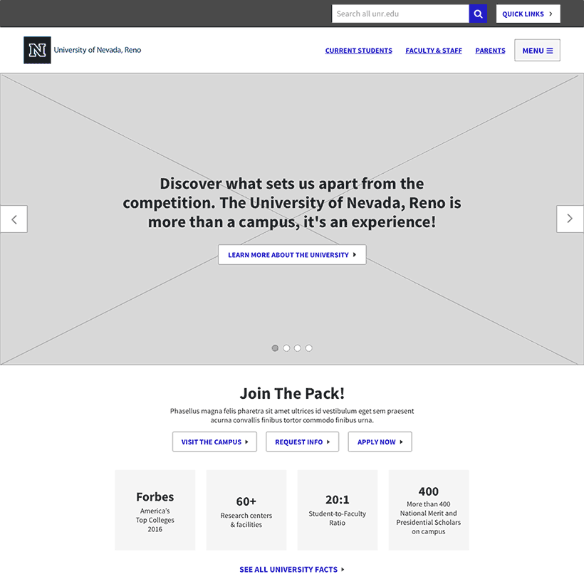 Home page prototype