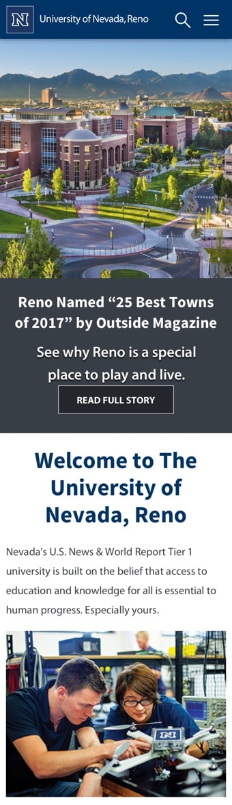 University of Nevada, Reno website